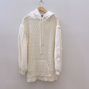 SEA NEW YORK ivory oversized knit sweater hoodie